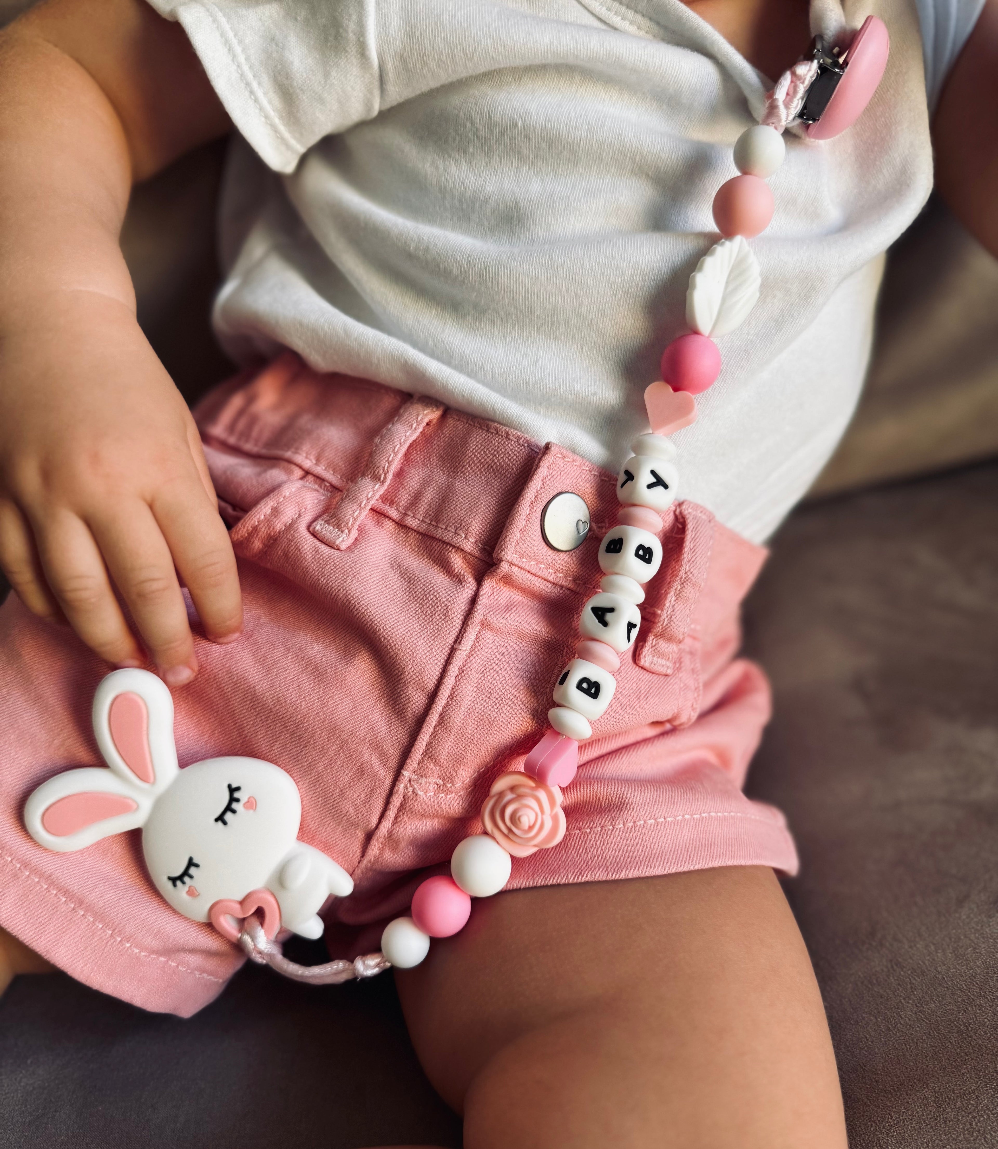 Personalized Baby Pacifier Clip Dinosaur | Baby shower gift | Name holder | Custom name | Newborn gift | Baby girl/boy gift