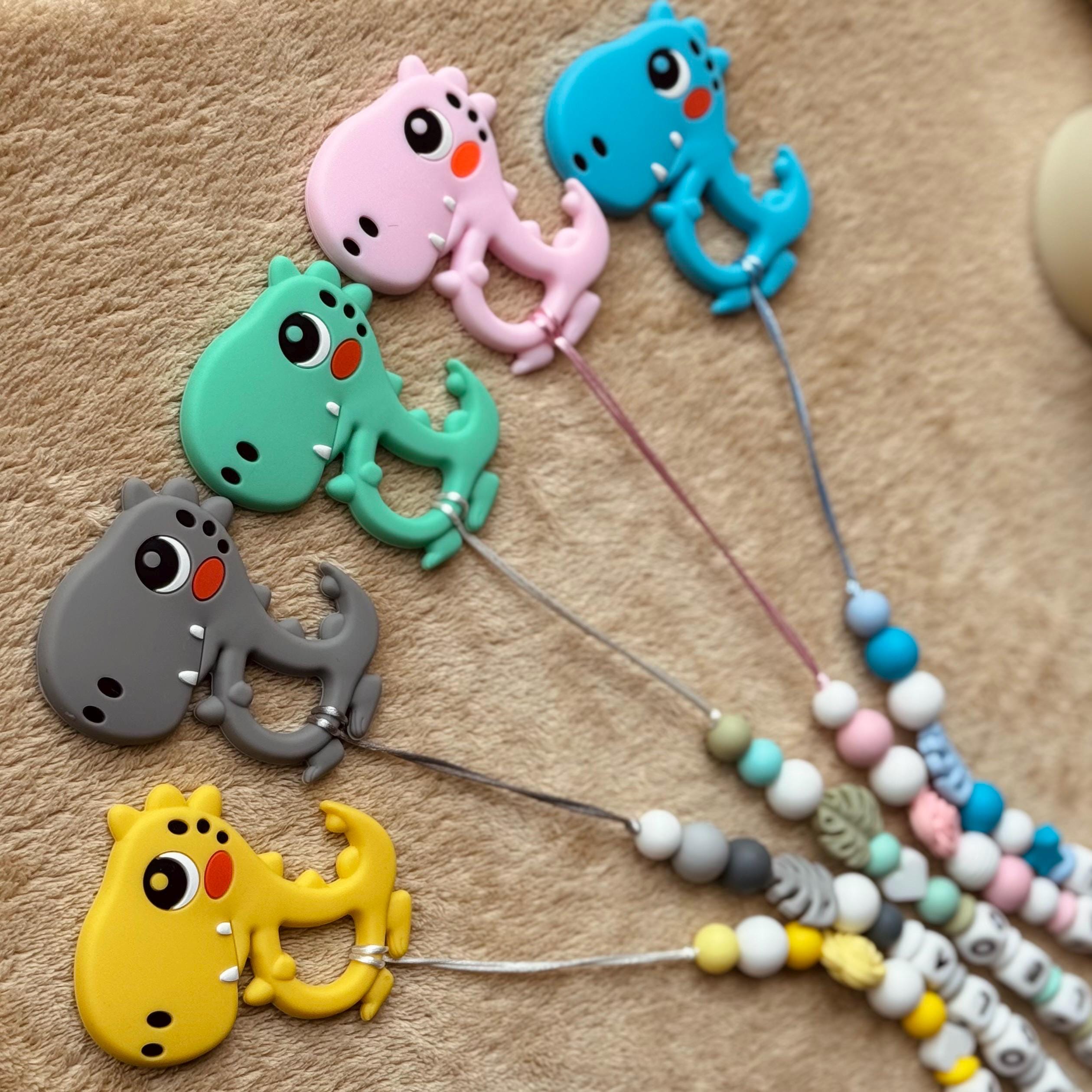 Personalized Baby Pacifier Clip Dinosaur | Baby shower gift | Name holder | Custom name | Newborn gift | Baby girl/boy gift